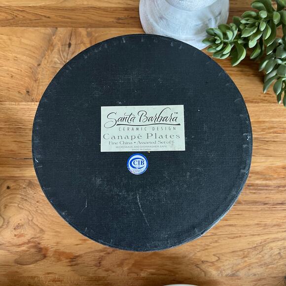 Guy Buffet Italian Village Plates Set of 6 Santa Barbara Ceramic w Box Unused - Picture 3 of 13